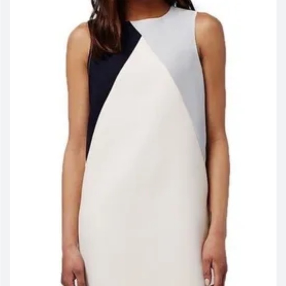 TopShop Color Block Sheath raw hem sleeveless mini dress size 4 - Picture 1 of 12